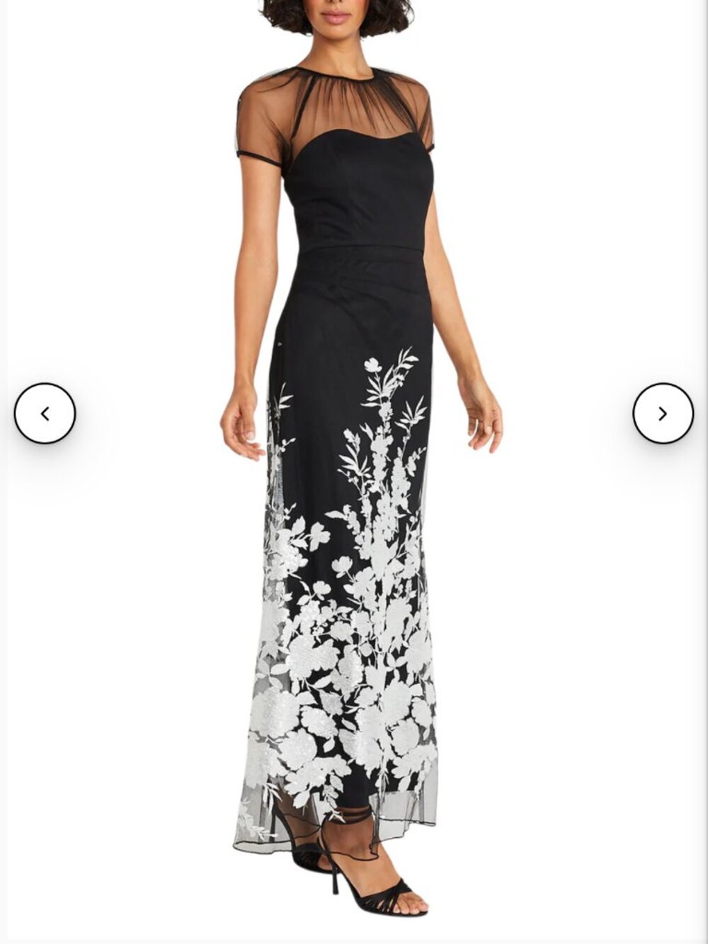 Maggy London Georgina Floral Mesh Appliqué Gown | Size 10 | Worn Once | $90